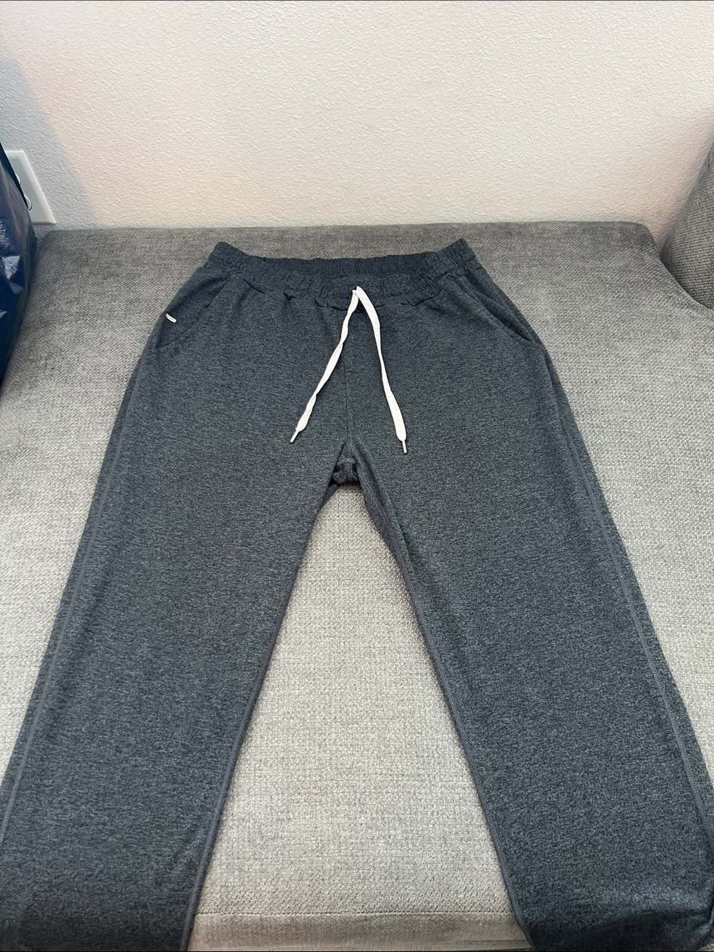 Vuori Charcoal Jogger Pants with White Drawstring